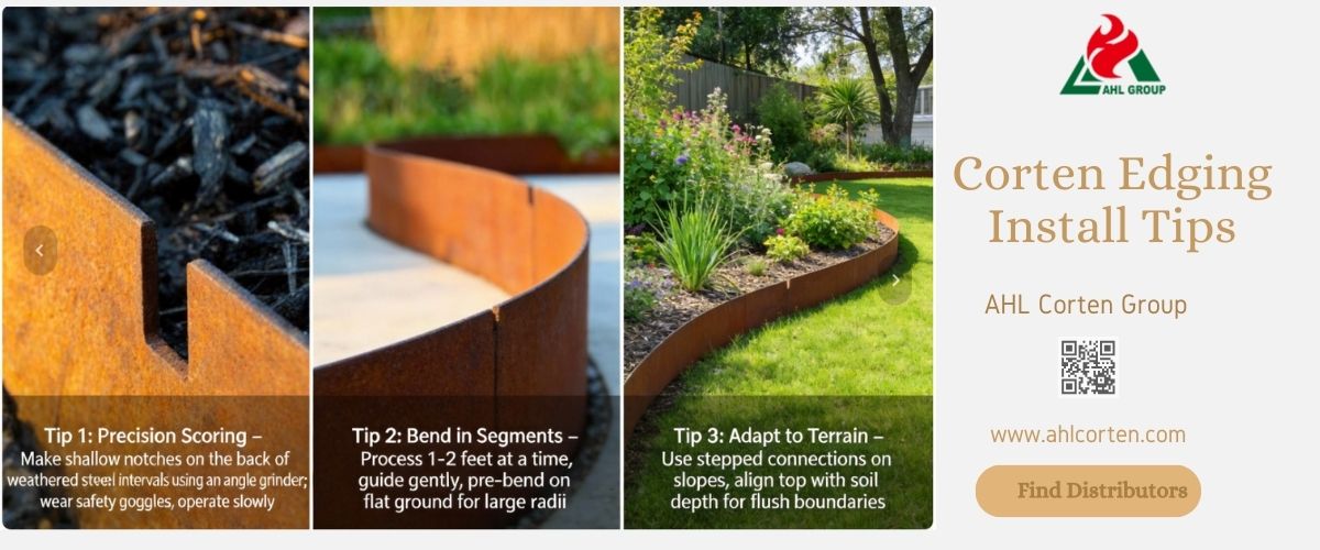 corten steel edging install tips